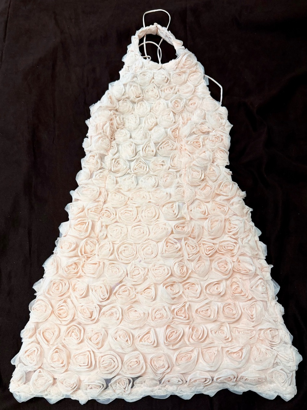 Nasty Gal Pale Pink Rosette Halter Mini Dress